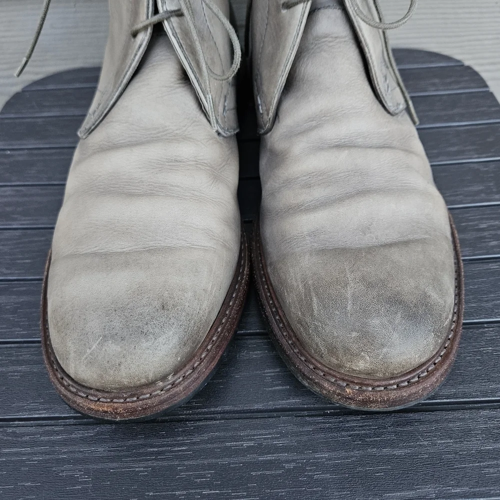Frye Murray Chukka Boots Taupe Gray Green  Lace Up Short Boots Casual Men's 10